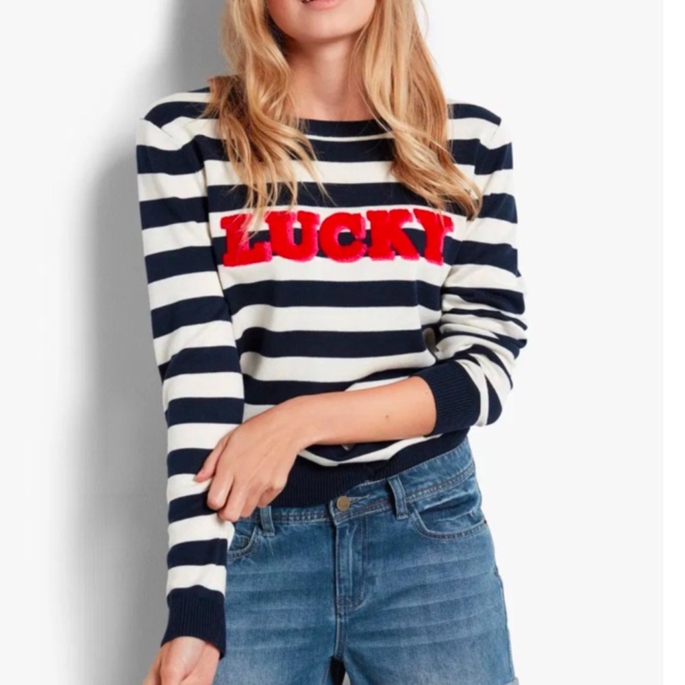 Hush Lucky Stripe Crewneck Sweater